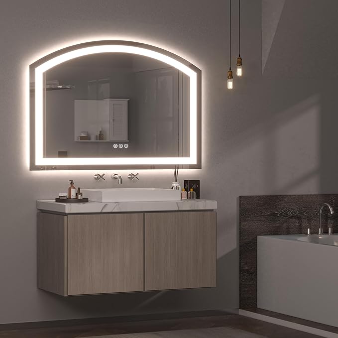 SANIF® Vanity Mirror with Light, Arched Led Makeup Mirror with 10X Magnification, Tabletop Desk Mirror with Dimmable 3 Colors Mode S-4 - Image 2