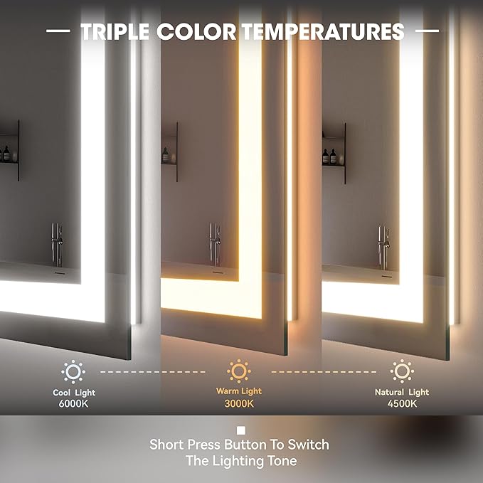 SANIF® Vanity Mirror with Light, Arched Led Makeup Mirror with 10X Magnification, Tabletop Desk Mirror with Dimmable 3 Colors Mode S-4 - Image 3