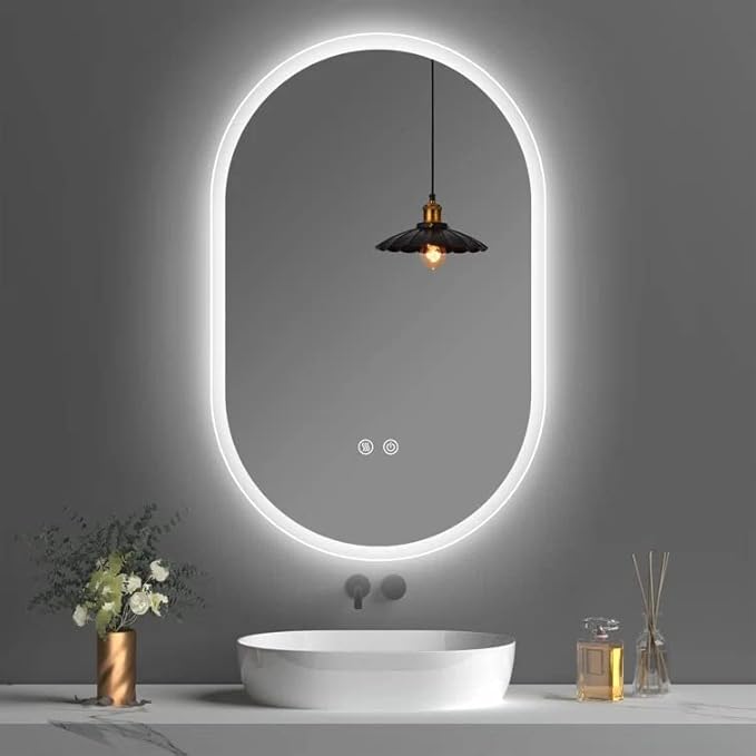 SANIF® LED Mirror 3in1 Touch Sensor Mirror for self makup and Grooming Bathroom wash Basin Vanity Lighted Mirror Backlit Capsule S-10