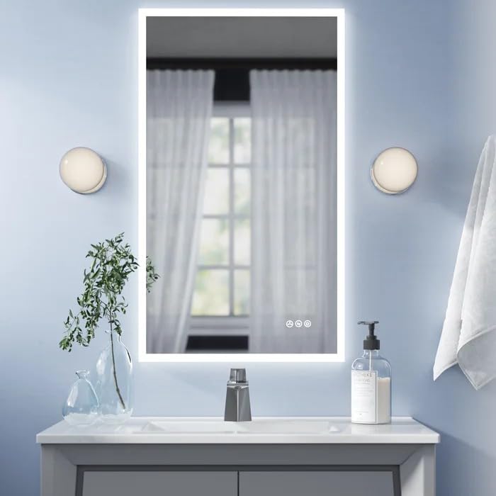 SANIF® Premium Wall Mounted Rectangular Led Mirror with Touch Sensor Bathroom Wall Decor with Led Lights and Stylish Long Mirror for Bedroom Washbasin Lighting Triple Light S-24 - Image 3