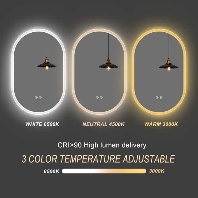 SANIF® LED Mirror 3in1 Touch Sensor Mirror for self makup and Grooming Bathroom wash Basin Vanity Lighted Mirror Backlit Capsule S-10 - Image 10